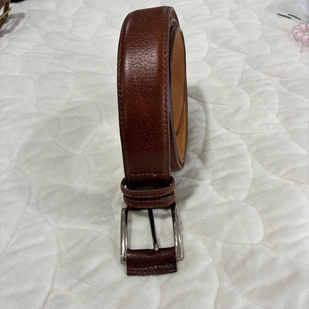 Handcrafted in‎ America Genuine Leather Brown Belt Career Casual Mens Size 38/35